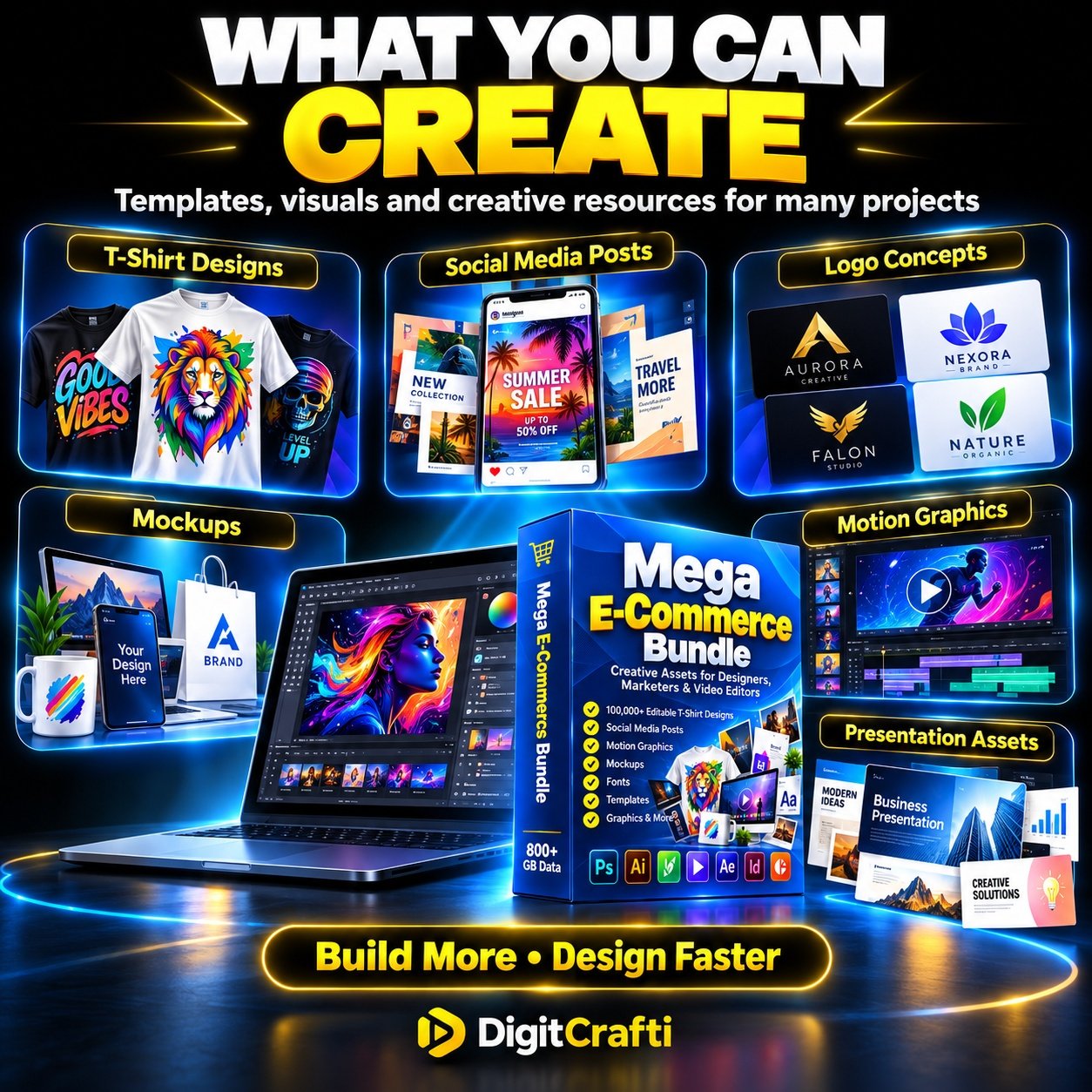 Mega Graphic Design & Video Editing Resource Bundle